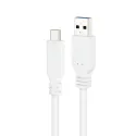 Nanocable Cable USB 3.1, Gen2 10 Gbps 3A, tipo USB-C M-A M, Blanco, 2 m