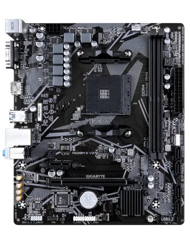 GIGABYTE Placa base A520M K V2 - Compatible con CPUs AMD Ryzen serie 5000 AM4, hasta 5100MHz DDR4 (OC), PCIe Gen3 x4 M.2, LAN