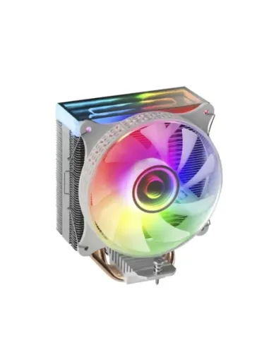 Mars Gaming MCPU-VR Blanco Disipador CPU Doble Espejo Infinito ARGB 4 Heatpipes HCT TDP 180W Ventilador Ultra-silencioso PWM 12c