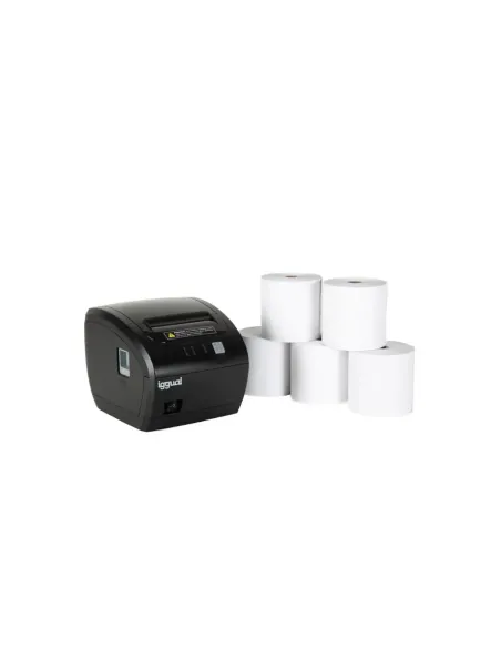 iggual Kit impresora térmica TP7001 + 5 rollos