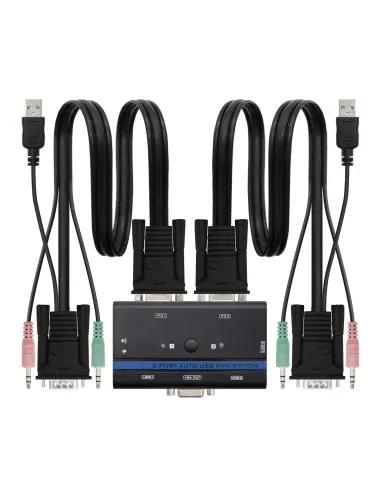 Nanocable KVM SWITCH VGA USB 1U-2PC+CABLE