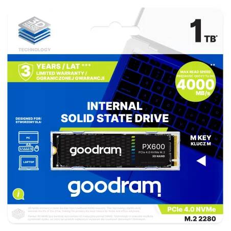 Goodram SSDPR-PX600-500-80 unidad de estado sólido M.2 500 GB PCI Express 4.0 3D NAND NVMe