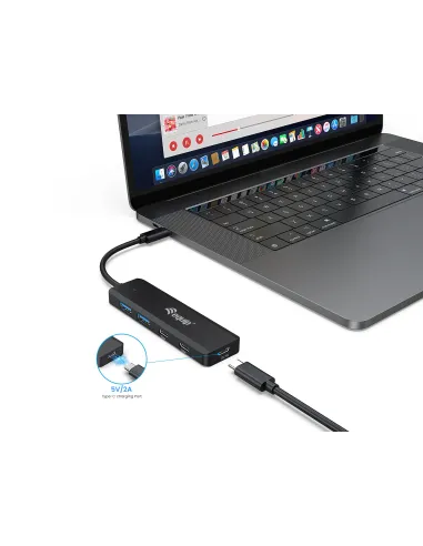 Equip 128964 hub de interfaz USB 3.2 Gen 1 (3.1 Gen 1) Type-C 5000 Mbit s Negro
