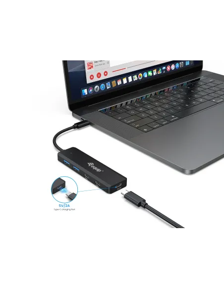 Equip 128964 hub de interfaz USB 3.2 Gen 1 (3.1 Gen 1) Type-C 5000 Mbit s Negro