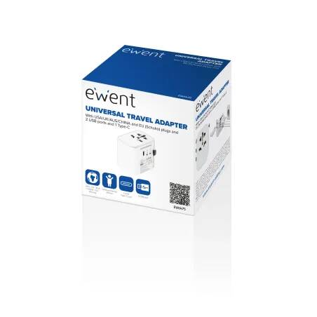 Ewent EW1475 adaptador de enchufe eléctrico Universal Blanco