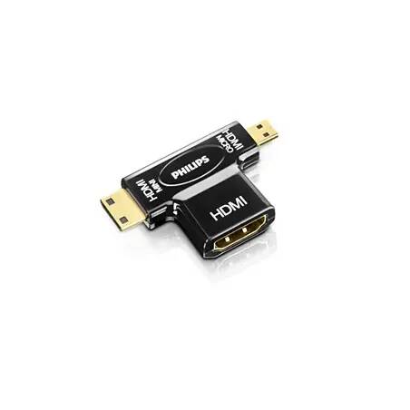 Philips SWV2429W 10 cambiador de género para cable HDMI Mini HDMI Micro HDMI Negro