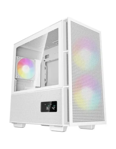 Caja ordenador gaming deepcool ch360 matx cristal templado blanco