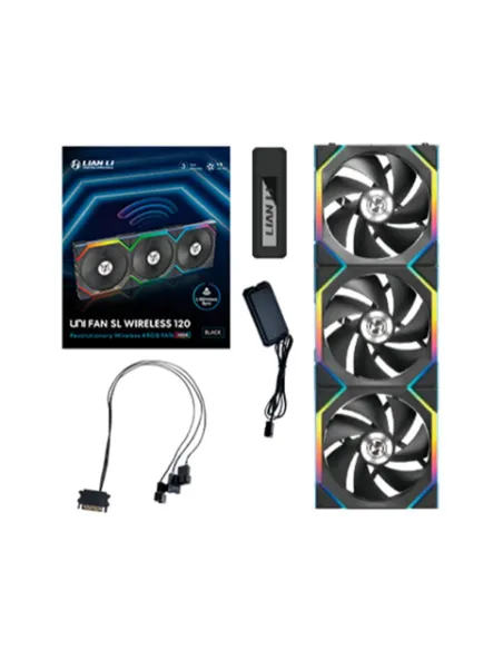 Ventilador caja lian li uni fan sl inalambrico 120mm negro pack 3 unidades