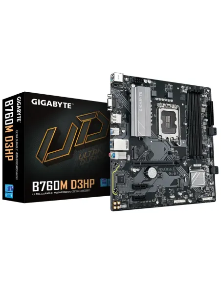 GIGABYTE B760M D3HP DDR4 - Compatible con CPUs Intel Core de 14ª generación, VRM Digital 4+1+1 fases, hasta 5333MHz DDR4 (OC),