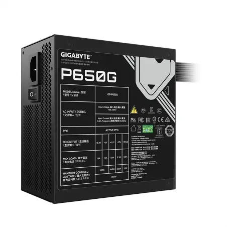 Gigabyte GP-P650G unidad de fuente de alimentación 650 W 20+4 pin ATX ATX Negro
