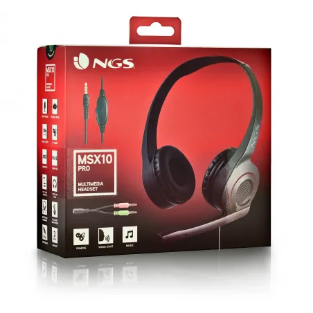 NGS MSX 10 PRO Auriculares Alámbrico Diadema Juego Negro