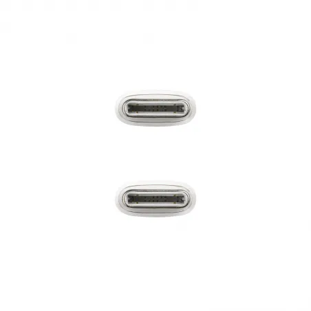 Nanocable Cable USB-C 2.0 60W 3A, USB-C M-USB-C M, Blanco, 1 m