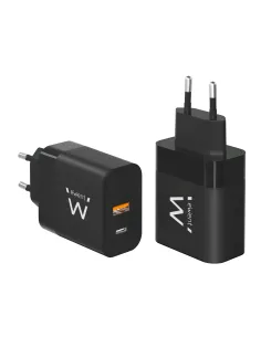 Ewent EW1327 cargador de dispositivo móvil Universal Negro Corriente alterna Carga rápida Interior 2