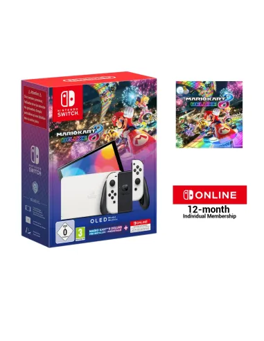 Nintendo Switch OLED + Mario Kart 8 Deluxe + Switch Online 12 Months videoconsola portátil 17,8 cm (7") 64 GB Pantalla táctil