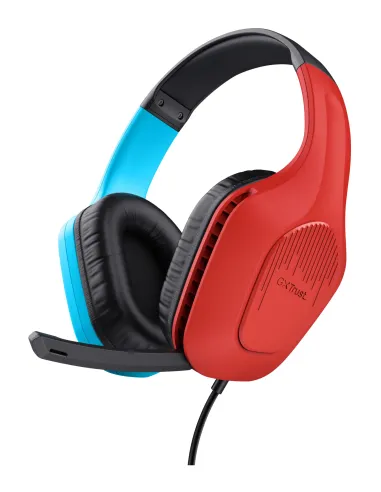 Trust GXT 416S Zirox Auriculares Alámbrico Diadema Juego Negro, Cian, Rojo