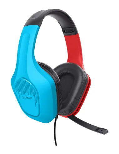 Trust GXT 416S Zirox Auriculares Alámbrico Diadema Juego Negro, Cian, Rojo