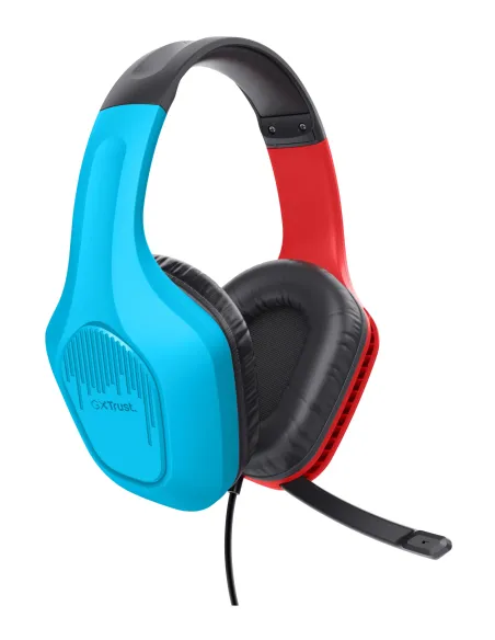 Trust GXT 416S Zirox Auriculares Alámbrico Diadema Juego Negro, Cian, Rojo
