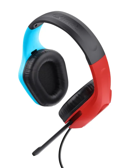 Trust GXT 416S Zirox Auriculares Alámbrico Diadema Juego Negro, Cian, Rojo