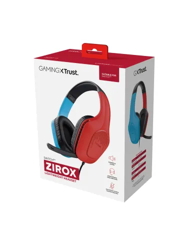 Trust GXT 416S Zirox Auriculares Alámbrico Diadema Juego Negro, Cian, Rojo