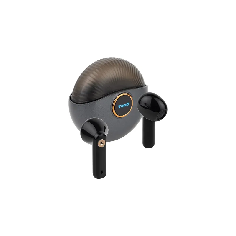 TooQ Snail Auriculares Inalámbricos + Micrófono Bluetooth con Estuche de Carga, Gris Negros