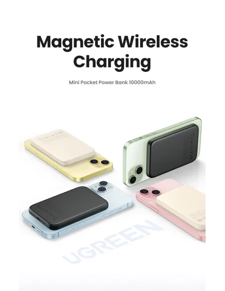 Ugreen 25208 batería externa 10000 mAh Cargador inalámbrico Beige