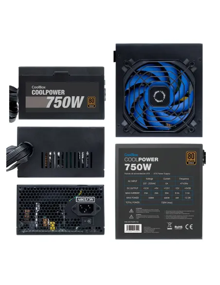 CoolBox CoolPower 750W unidad de fuente de alimentación 20+4 pin ATX ATX Negro