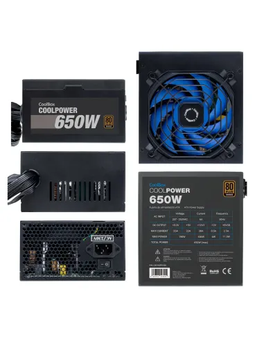 CoolBox CoolPower 650W unidad de fuente de alimentación 20+4 pin ATX ATX Negro