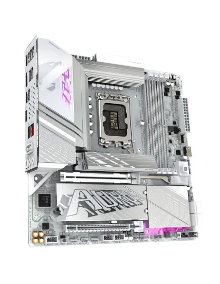 GIGABYTE Placa base Z890M AORUS ELITE WIFI7 ICE - Compatible con CPUs Intel Core Ultra (Serie 2), VRM de 12+1+2 fases, hasta