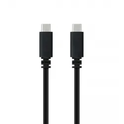 Nanocable Cable USB 2.0 3A, tipo USB-C M-USB-C M, Negro, 1.5 m