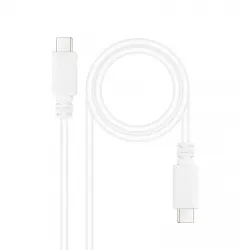 Nanocable Cable USB 2.0 3A, tipo USB-C M-USB-C M, Blanco, 1.5 m