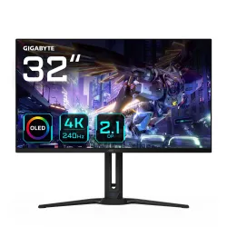 Gigabyte Monitor de juegos OLED AORUS FO32U2P de 32” - 3840 x 2160 (UHD), 240Hz, 0.03ms, 250 cd m², KVM, FreeSync Premium Pro,