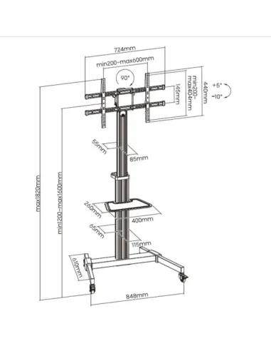 Equip 650630 soporte para TV 2,18 m (86") Plata