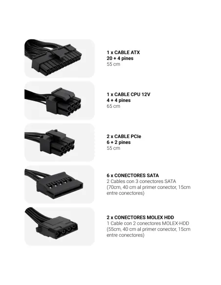 CoolBox Powerline III 750 unidad de fuente de alimentación 750 W 20+4 pin ATX ATX Negro