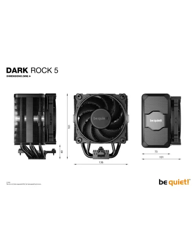 be quiet! DARK ROCK 5 Procesador Refrigerador de aire 12 cm Negro 1 pieza(s)