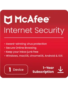Antivirus mcafee internet security 1 dispositivo 1 año esd (descarga directa)