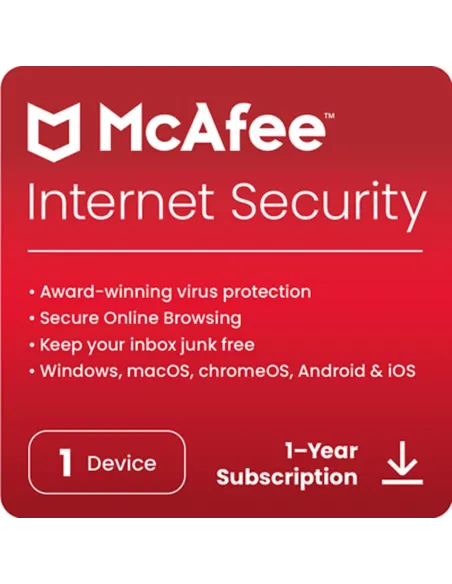 Antivirus mcafee internet security 1 dispositivo 1 año esd (descarga directa)