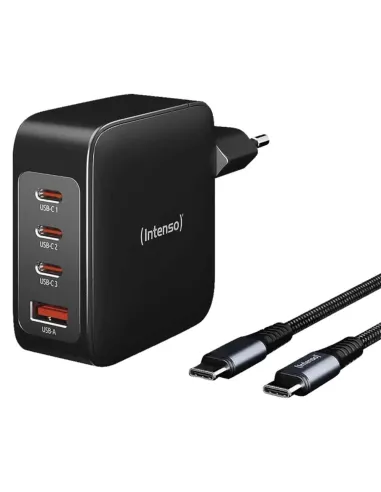 Cargador pared intenso gan w140a3c 3x usb tipo c 1x usb tipo a + cable usb tipo c