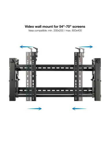 TooQ Soporte Video Wall de Pared para Pantalla 45”- 70”, Negro