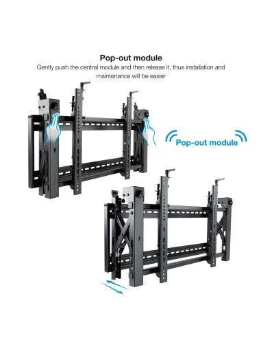 TooQ Soporte Video Wall de Pared para Pantalla 45”- 70”, Negro