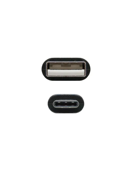 Nanocable USB 2.0, 0.5m cable USB 0,5 m USB C USB A Negro