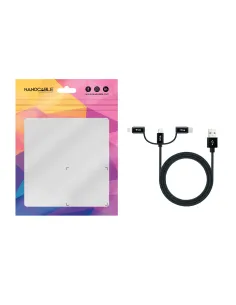 Nanocable Cable USB 3 en 1 Carga Datos USB-A a USB-C Micro USB Lightning 1 m, Negro 2