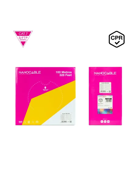 Nanocable Cable de Red CAT.7 LSZH SFTP PIMF AWG23, Naranja, 100 m