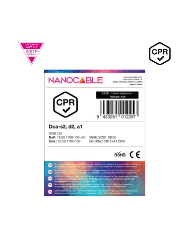 Nanocable Cable de Red CAT.7 LSZH SFTP PIMF AWG23, Naranja, 100 m