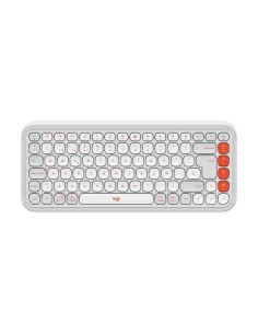 Teclado logitech pop icon keys inalambrico blanco - naranja
