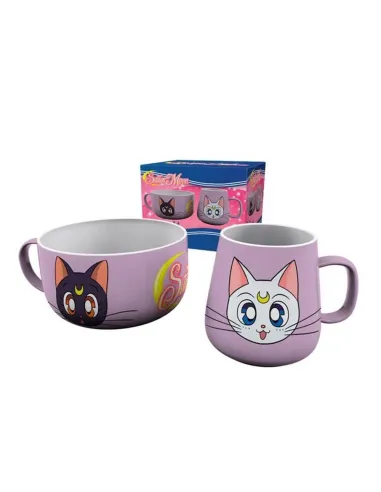 Set taza + bowl abystyle sailor moon luna & artemis