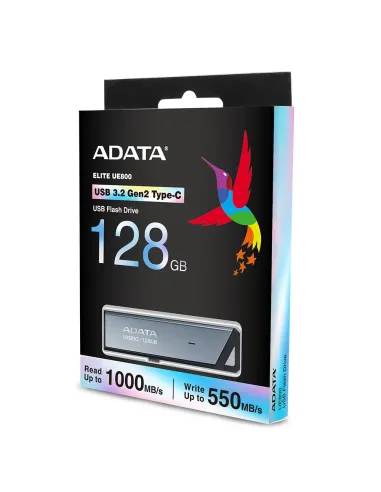 ADATA UE800 unidad flash USB 128 GB USB Tipo C 3.2 Gen 2 (3.1 Gen 2) Plata