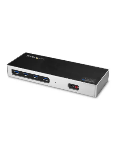 StarTech.com Dock USB-C y USB-A - Docking Station para 2 Monitores DisplayPort y HDMI de 4K 60Hz - Replicador de Puertos USB