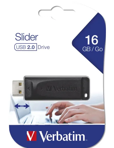 Verbatim Slider - Unidad USB de 16 GB - Negro