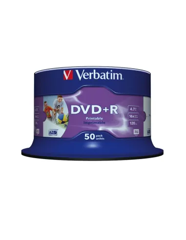 Verbatim DVD+R Wide Inkjet Printable No ID Brand 4,7 GB 50 pieza(s)