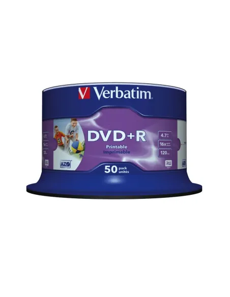 Verbatim DVD+R Wide Inkjet Printable No ID Brand 4,7 GB 50 pieza(s)